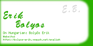 erik bolyos business card