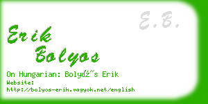 erik bolyos business card